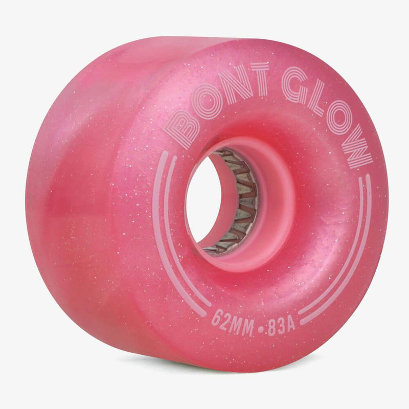 cherry-blossom-pink Bont roller skate wheel led glow luminous quad glitter light up