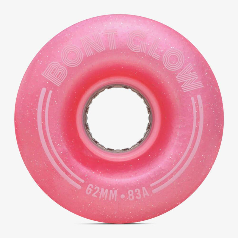 cherry-blossom-pink Bont roller skate wheel led glow luminous quad glitter light up
