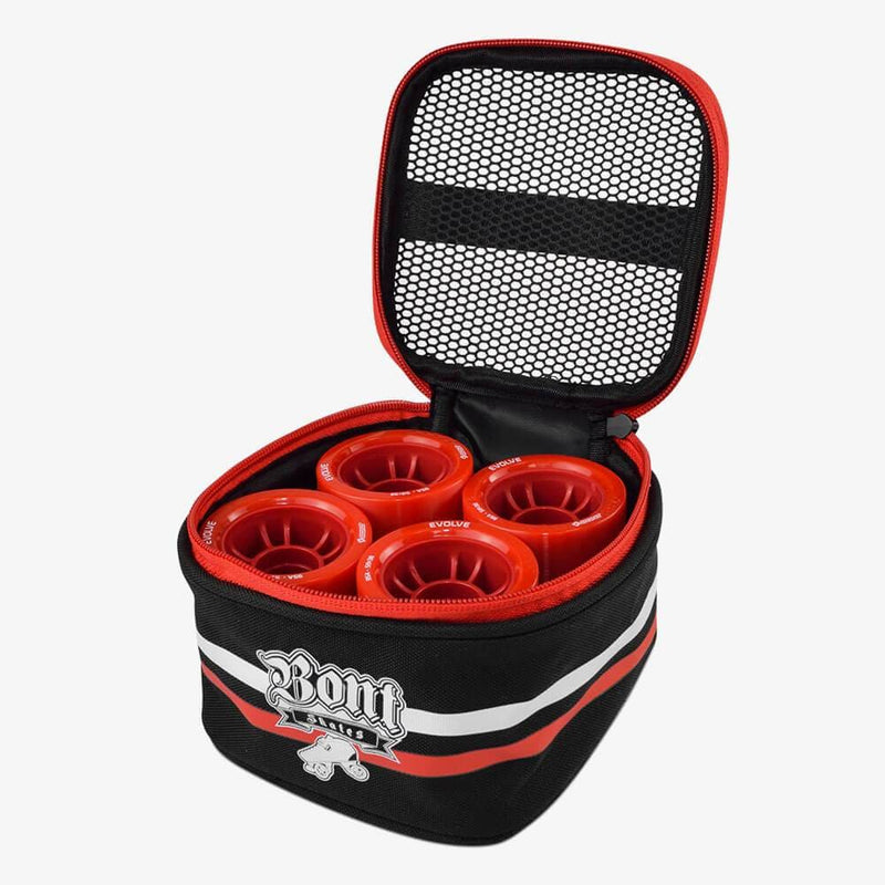 black-red Evolve-Roller-Skate-Wheel-Bag-Red