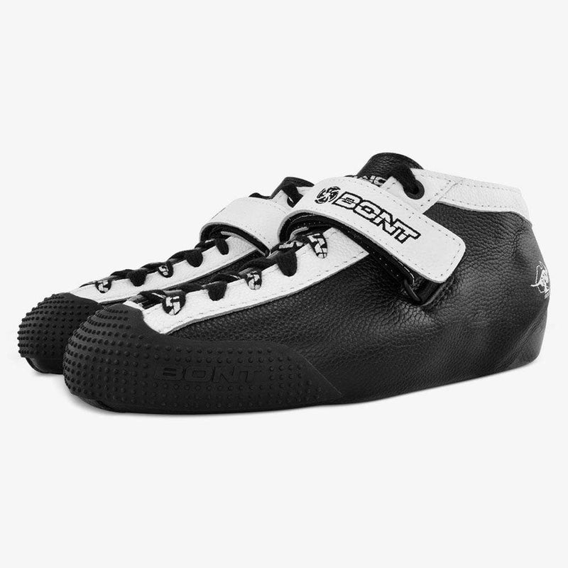 leather-black-white roller derby skate