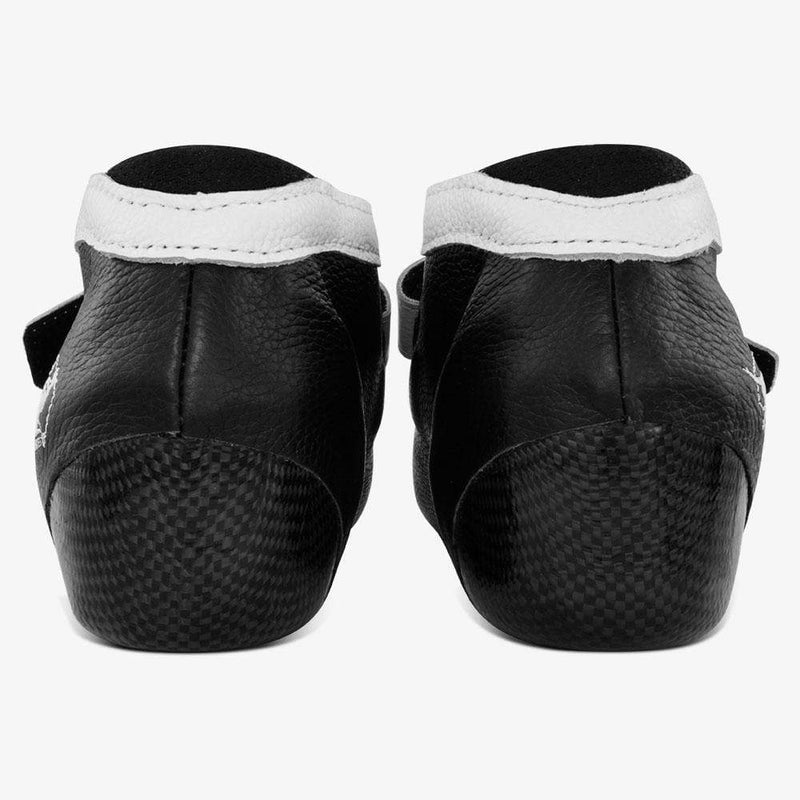 leather-black-white roller derby skate