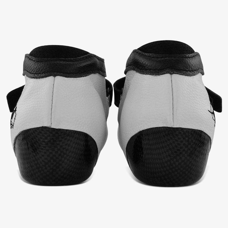leather-white-black roller derby skate