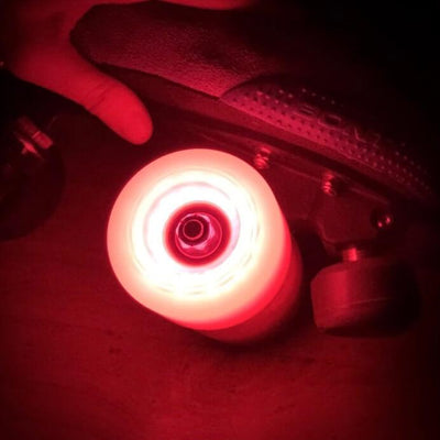 cherry-blossom-pink Bont roller skate wheel led glow luminous quad glitter light up